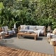 preview thumbnail 69 of 119, Nourison Courtyard Indoor/Outdoor Modern Geometric Area Rug 8' x 10' Rectangle - Ivory/Charcoal