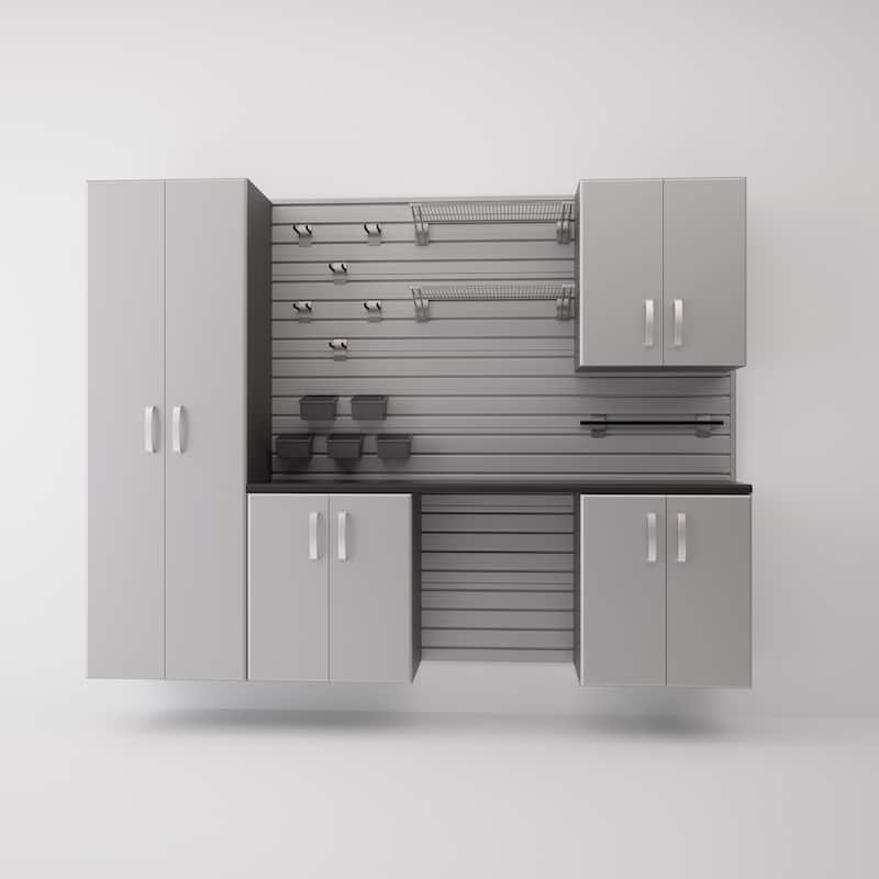 Flow Wall 5pc PVC Indoor Modern Cabinet Shelf Kit