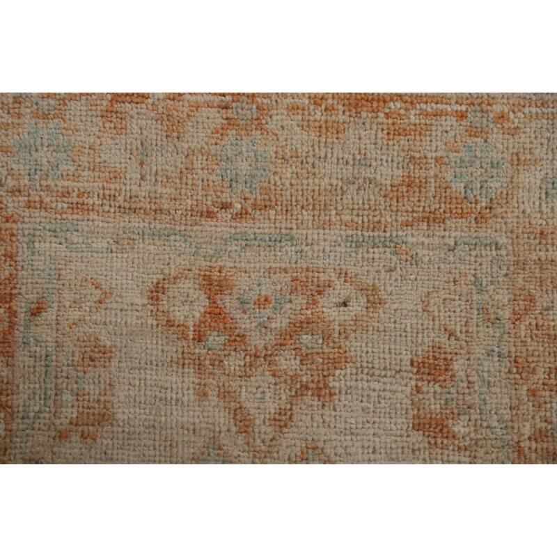 Geometric Oushak Turkish Oriental Rug Wool Hand-knotted Foyer Carpet - 2'0" x 3'10"