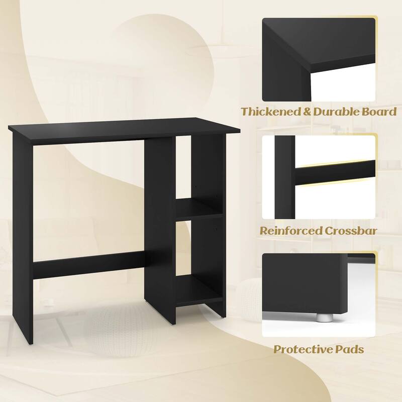 Costway Small Computer Desk with Storage Modern Writing Desk with