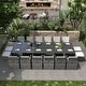 preview thumbnail 20 of 19, 16-Seater Aluminum Patio Dining Sets with Cushions and Tempered Glass Tabletop