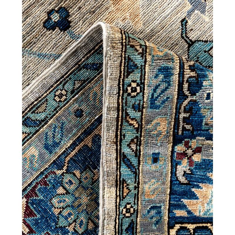 Serapi One-of-a-Kind Hand-Knotted Area Rug - Gray - 10' 0" x 13' 10"