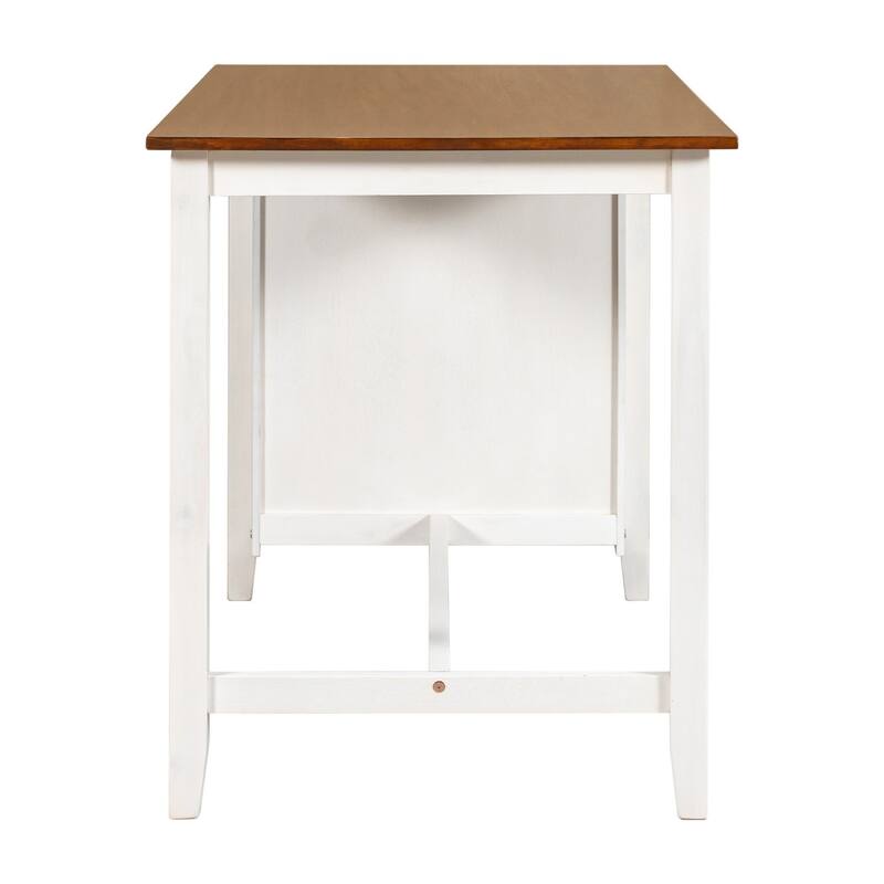 5-Piece Rustic Counter Height Wooden Dining Table Set