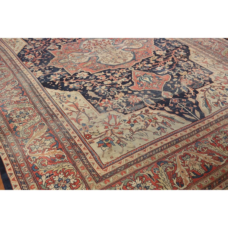 Vegetable Dye Sarouk Farahan Persian Area Rug Handmade Wool Carpet - 8'7" x 11'5"