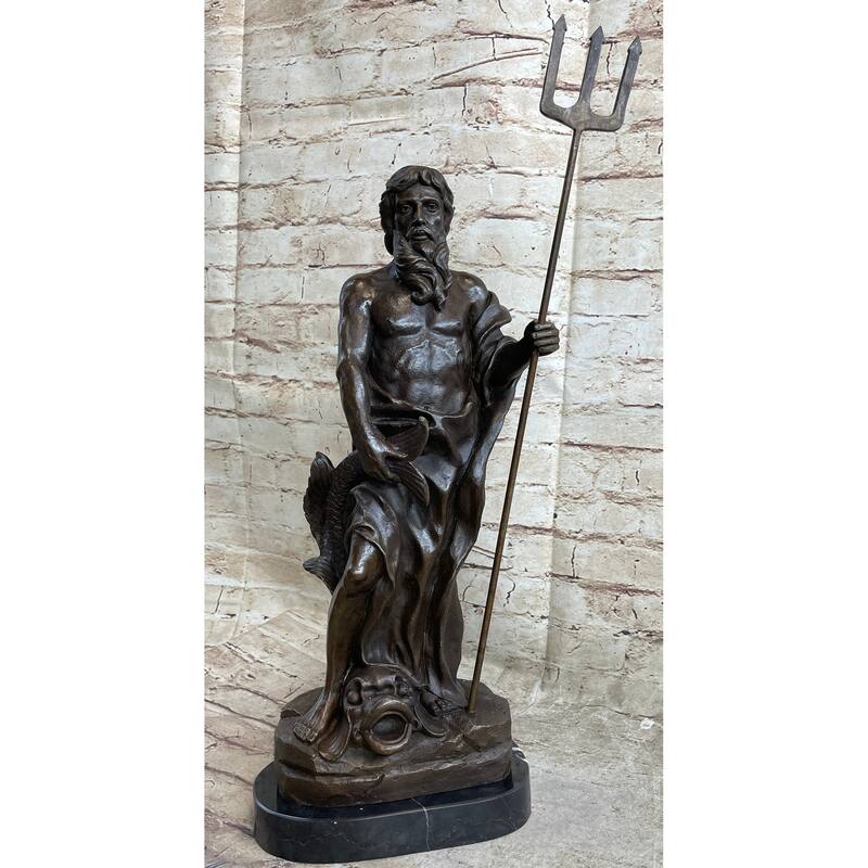 Atlantis Poseidon Neptune Sea Greek God Marine Ocean Art Bronze Marble Statue
