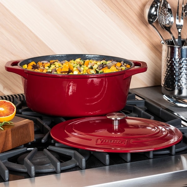 Viking Cast Iron 7-Quart Oval Roaster-Red - Bed Bath & Beyond