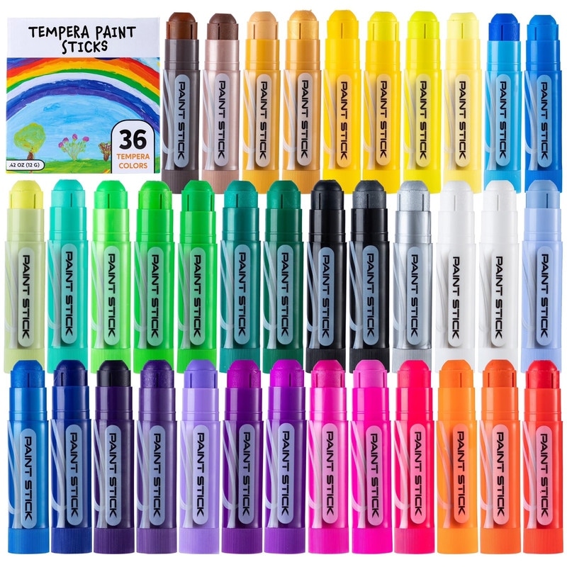 36 Colors Washable Tempera Paint Sticks - Multicolor