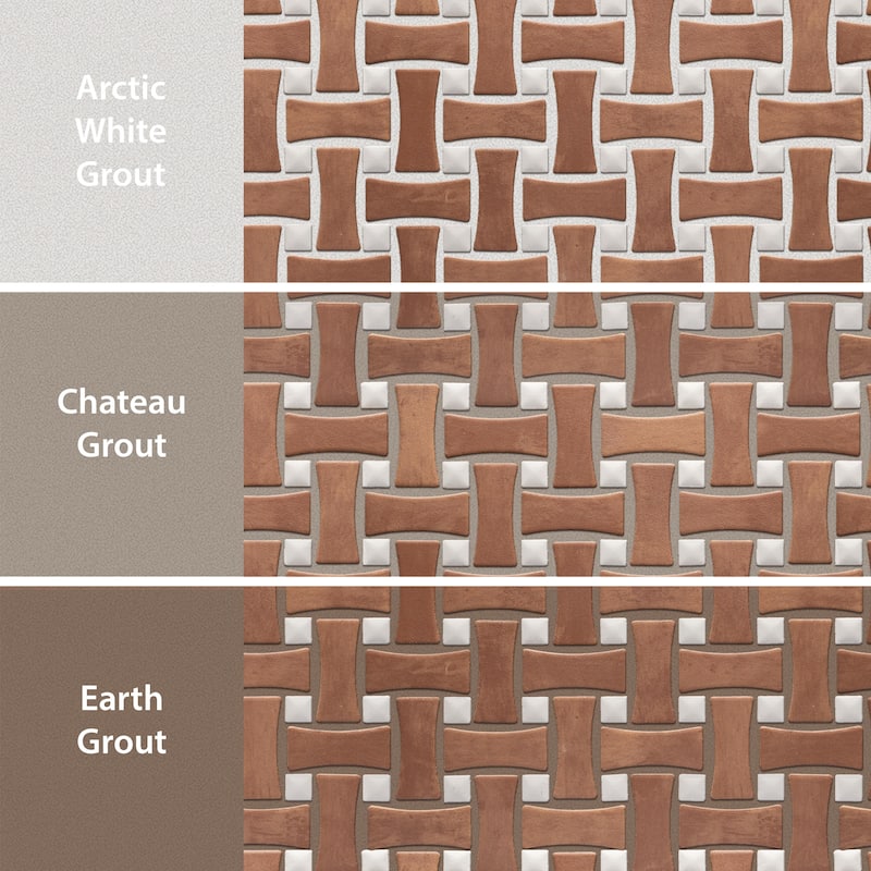 Merola Tile Sentier des Cotto Dog Bone Bsktwv with White Dot 10" x 10" Porcelain Floor and Wall Tile