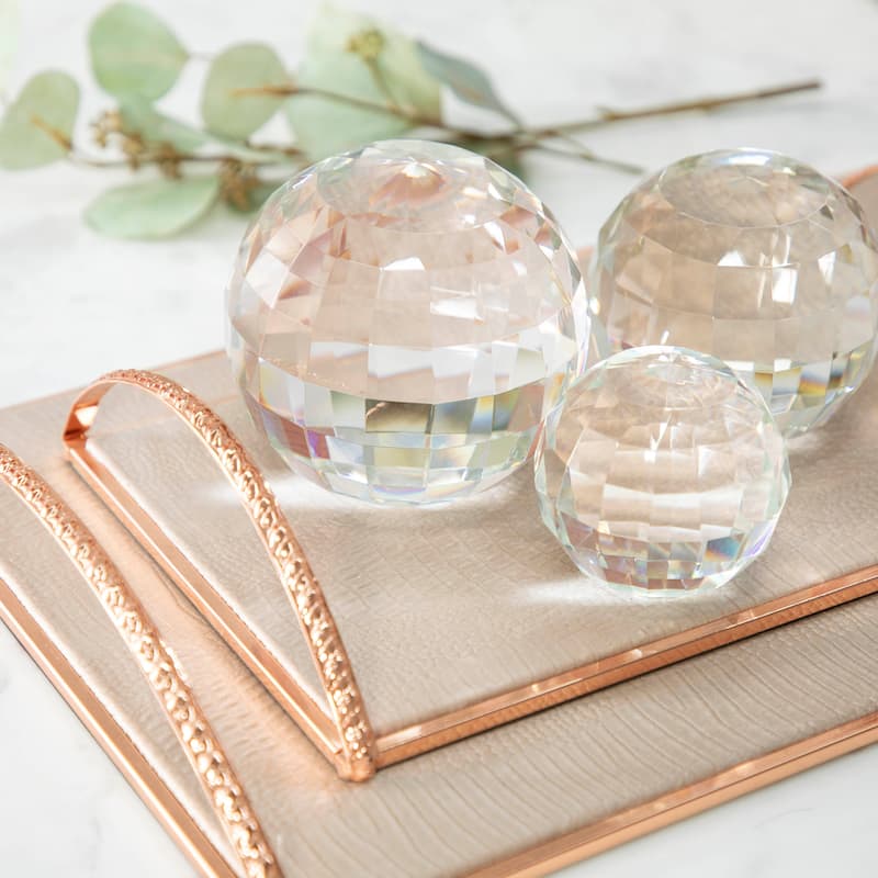 Sagebrook Home Contemporary Clear Crystal Orb Ball Decor