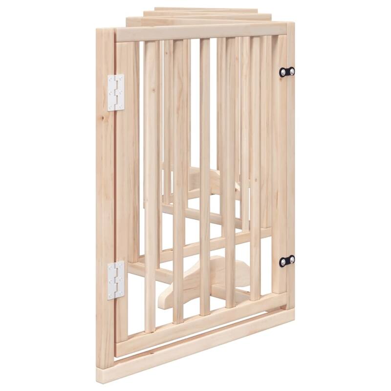 vidaXL Dog Gate Foldable Poplar Wood