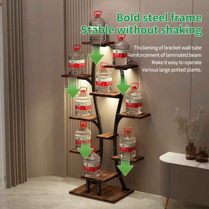 Plant Stand Indoor with Grow Lights, Indoor Plant Shelf, Metal Plant Flower Holder Stand, Vase Shape Plant Rack