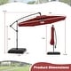 preview thumbnail 25 of 48, Gymax 10 FT Solar Offset Hanging Umbrella Patio Cantilever Umbrella w/