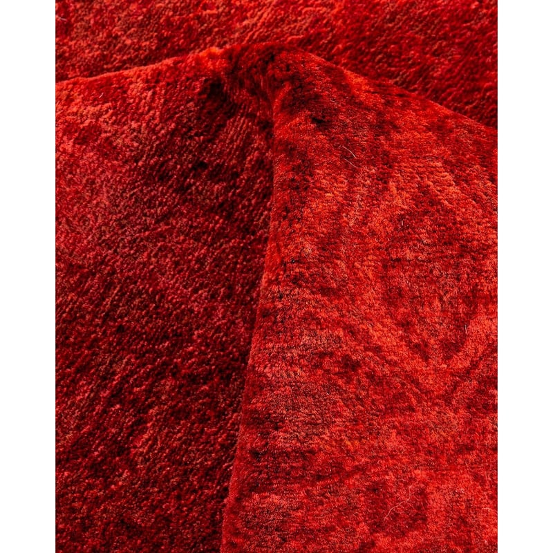 Contemporary Overdyed Wool Hand Knotted Area Rug - 3' 1" x 5' 2"