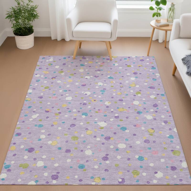 Machine Washable Indoor/ Outdoor Contemporary Sheinelle Chantille Rug