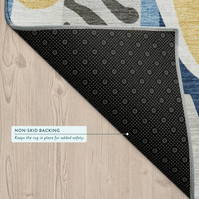 Machine Washable Indoor/ Outdoor Modern Picasy Chantille Rug