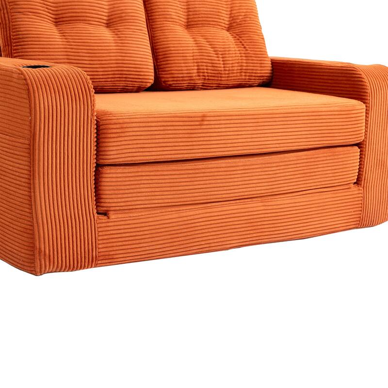 Convertible Sofa Bed, Expandable double Sofa Bed, 2 in 1 Convertible Sofa Bed, Fold Out Floor Couch with Pillows