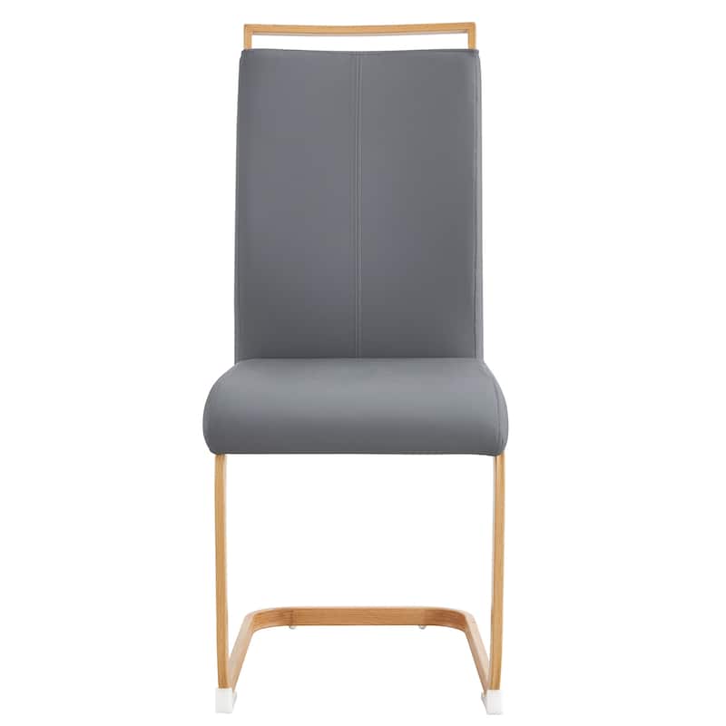 Modern Dining Chair Set of 4, High Back Upholstered Side Chair with C-Shaped Tube Metal Legs Office Chair, Club Guest Chair