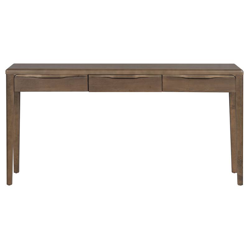59.84"Elegant Console Table,Light Luxury Entryway Table with 3 Drawers,Farmhouse Sofa Table with Soft-Corner Design