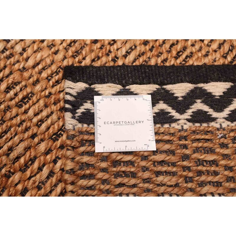 ECARPETGALLERY Braided Weave Palas Denizli Tan Jute Rug - 5'5 x 7'9