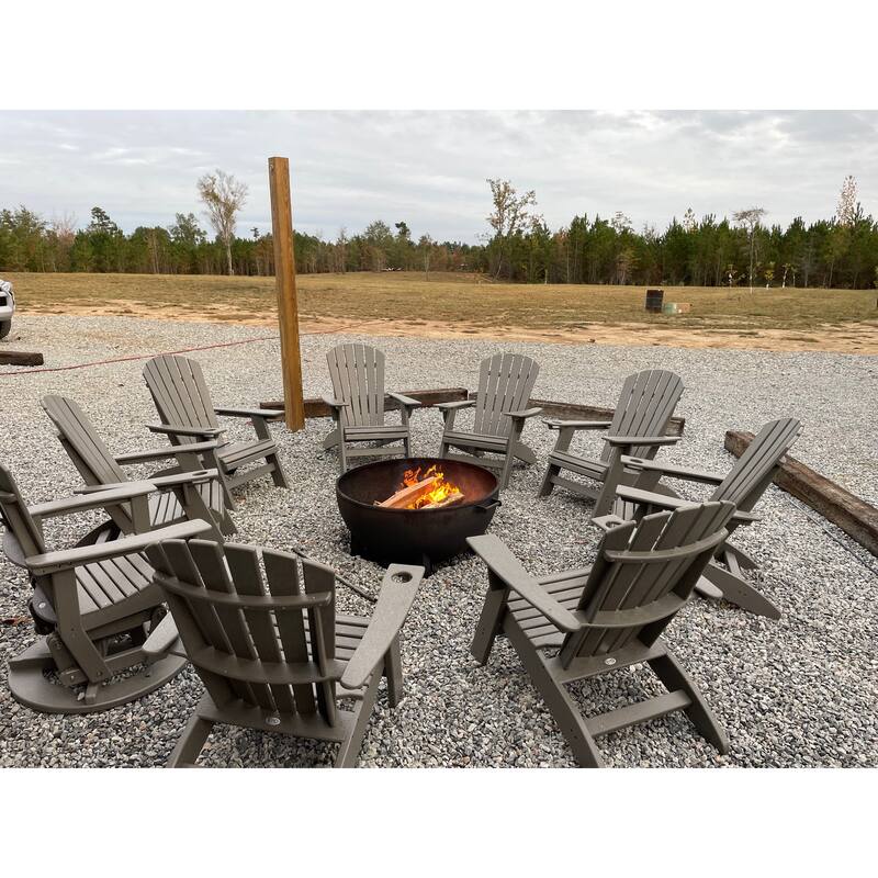 Brown Adirondack Chair - Sturdy Hdpe Poly Lumber For Poolside (Excluding the table)