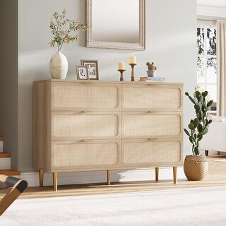 Rattan 6 Drawer Dresser for Bedroom - Bed Bath & Beyond - 41871465