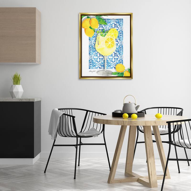 Stupell Mediterranean Limoncello Drink Framed Floater Canvas Wall Art Design By Hillary Holt