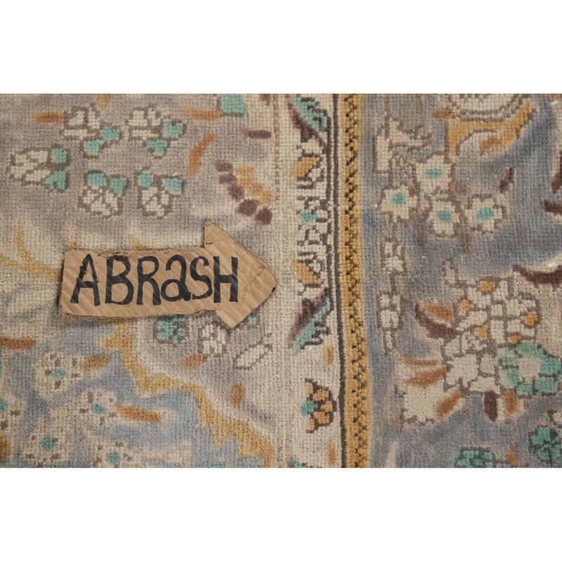 Blue Floral Tabriz Persian Rug Handmade Traditional Wool Carpet - 6'7"x 9'7"