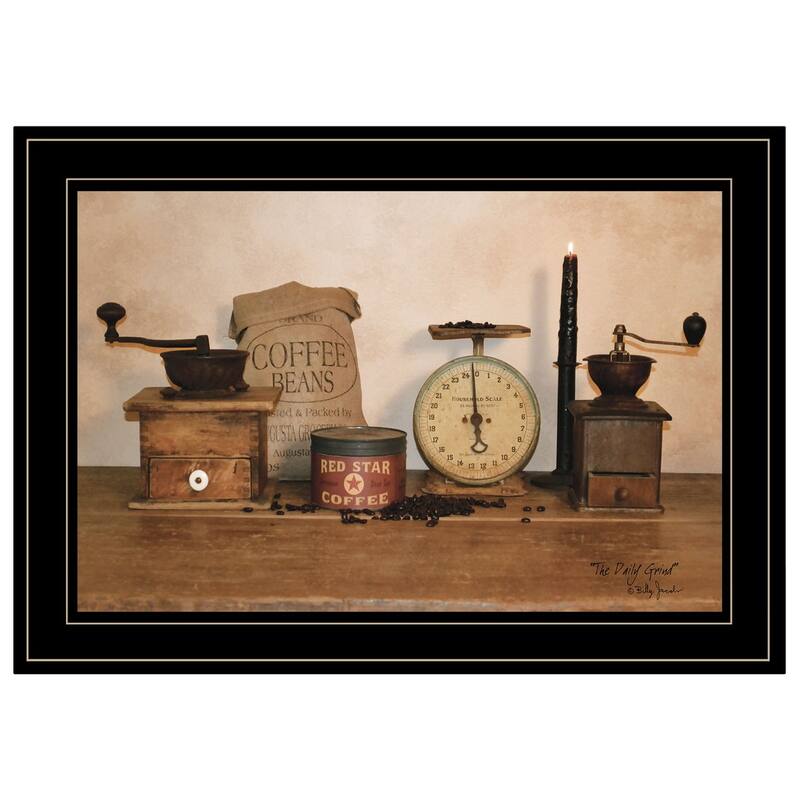 TrendyDecor4U Traditional "The Daily Grind" Framed Print Wall Art by Billy Jacobs