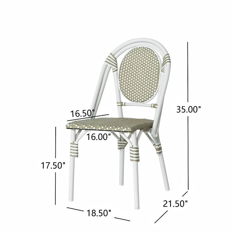 Remi Outdoor French Cafe Style Chairs (Set of 2) by Christopher Knight Home
