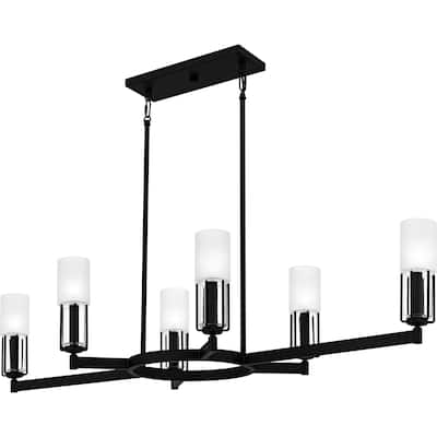 Cruz 6-Light Matte Black Linear Chandelier