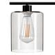 preview thumbnail 15 of 15, YANSUN 31.3in Industrial 3-Light Island Pendant Light with Clear Glass Shades, Black Kitchen Island Light or Kitchen,Dining Room