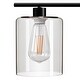 preview thumbnail 7 of 15, YANSUN 31.3in Industrial 3-Light Island Pendant Light with Clear Glass Shades, Black Kitchen Island Light or Kitchen,Dining Room