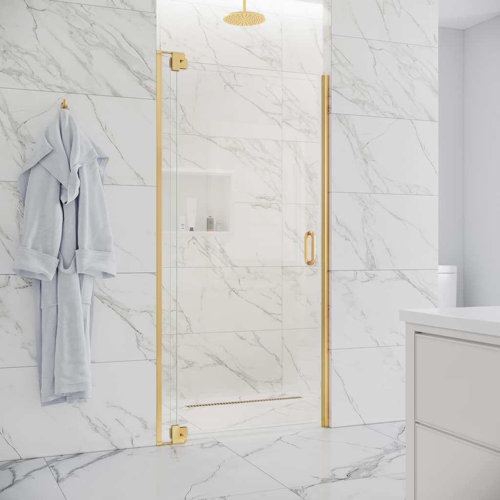 Seawin Flex X Frameless Pivot Shower Door 3/8 in. (10 mm) Clear Tempered Glass with NanoShield Coating