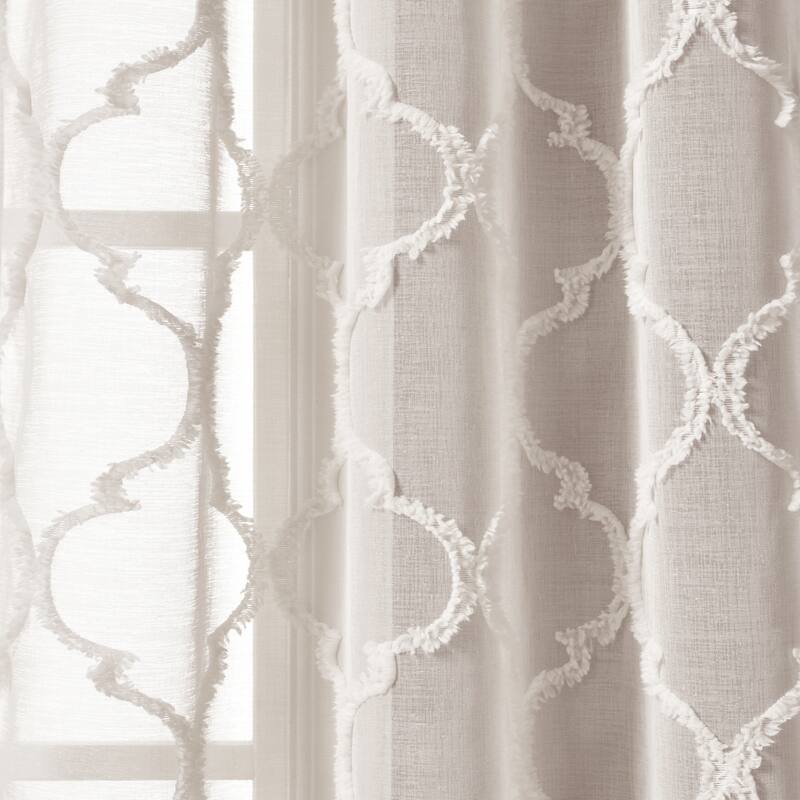 Lush Decor Avon Trellis Grommet Sheer Window Curtain Panel Pair