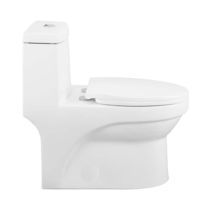 Tours One Piece Elongated Toilet With Touchless Retrofit Dual Flush 1.1/1.6 Gpf - 29.2" x 14.95" 28.4"