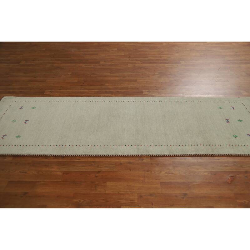 Gabbeh Indian Runner Rug Hand-Knotted Wool Carpet - 2'5" x 7'11"