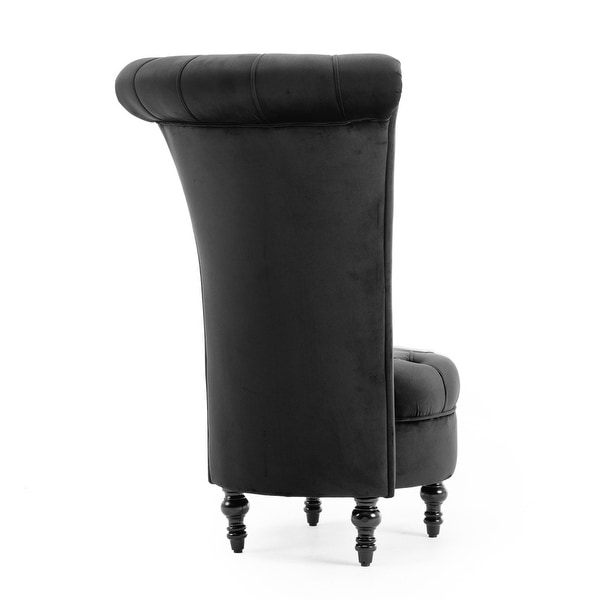 High back best sale black velvet chair