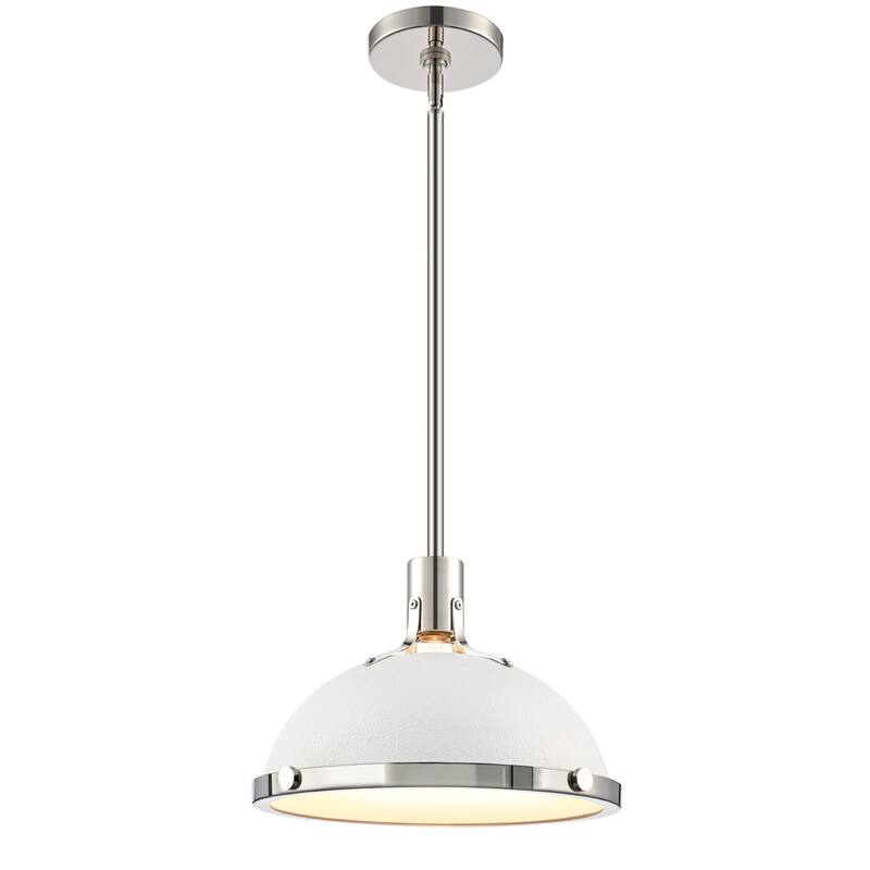 3-Light Farmhouse 3-Light Dome Chandelier Metal Pendant Light - 1-Light - Handmade White