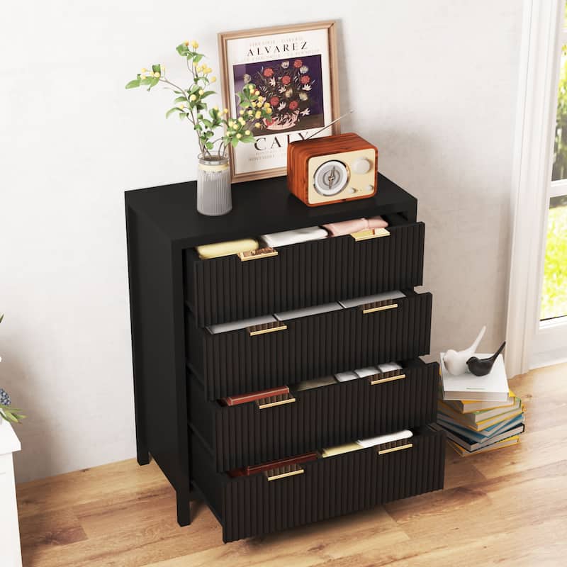 Wooden 4-Drawer Storage Cabinet Dresser