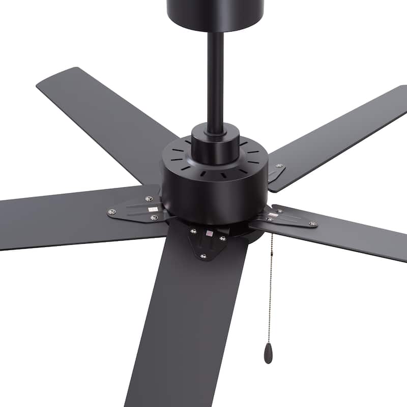 52" Indoor Traditional 5-Blade Ceiling Fan No Light with Pull Chain