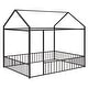 preview thumbnail 18 of 19, Full Size Metal Bed House Bed Frame with Fence for Kids