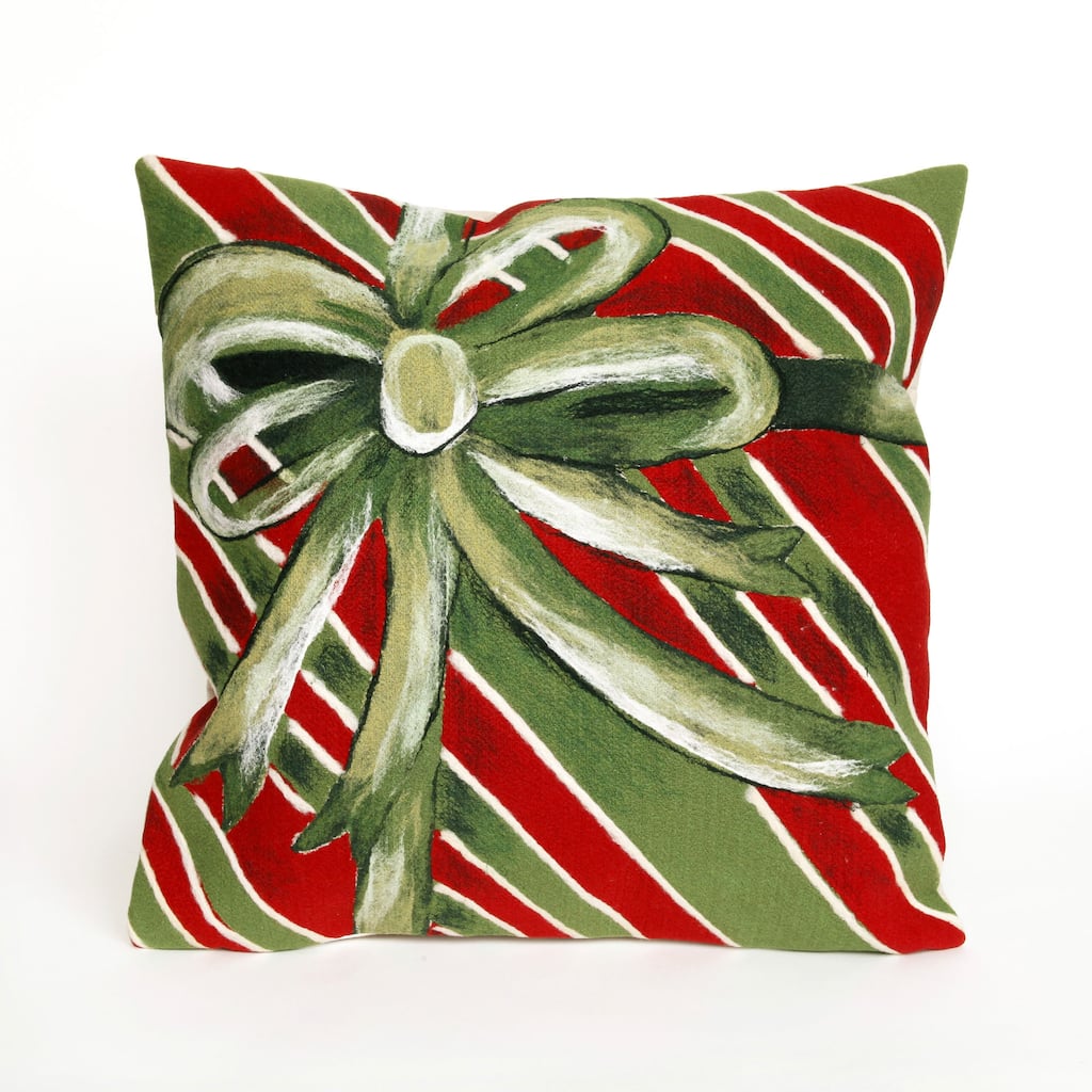 Liora Manne Visions III Gift Box Indoor/Outdoor Pillow Green 20" Square