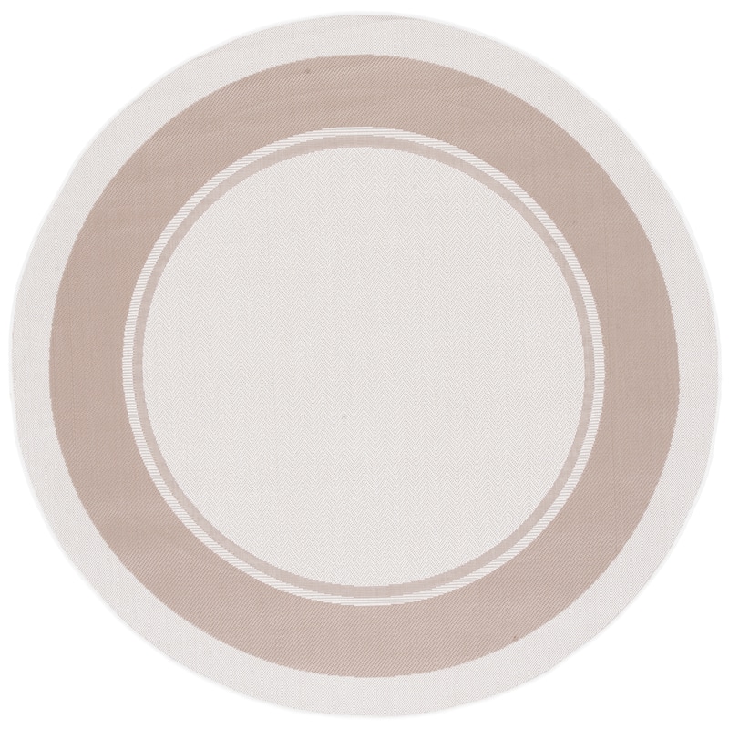 Martha Stewart by SAFAVIEH Washable Temenuzka Indoor/ Outdoor Waterproof Rug - 6'7" Round - Ivory/Beige