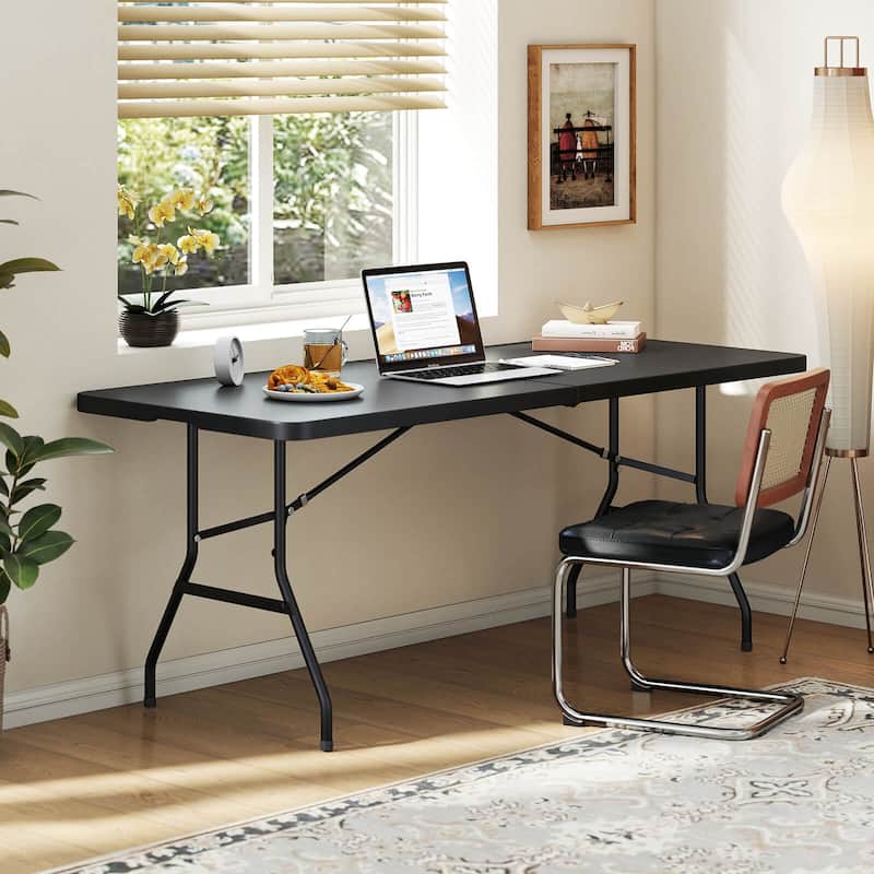 Costway 6' Folding Table Portable Plastic Indoor Outdoor Picnic Party