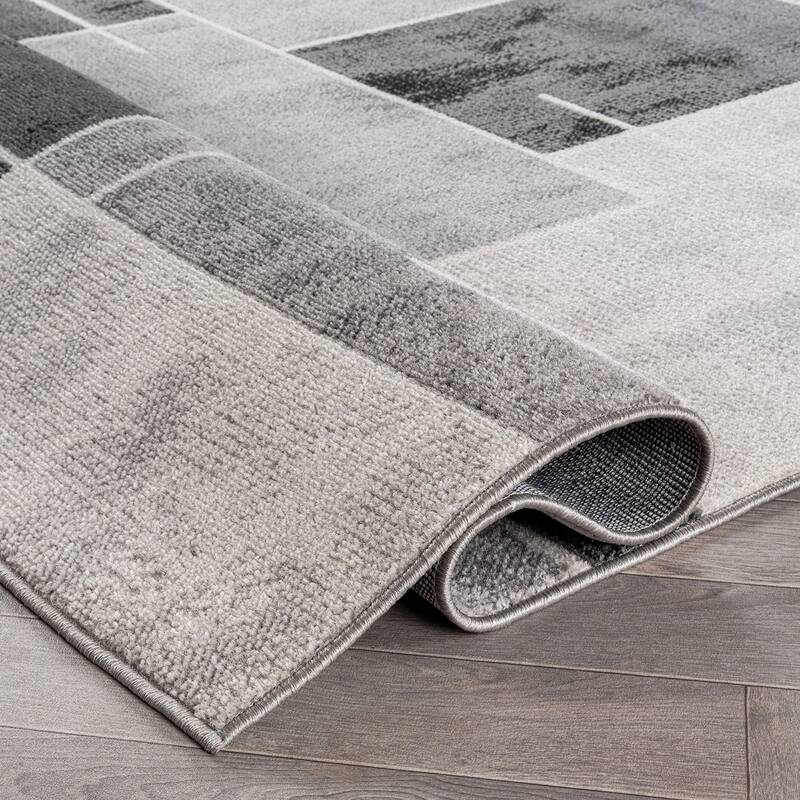 Modern Linear Area Rug for Living Room, Bedroom, or Entryway - Low Pile Indoor Rug