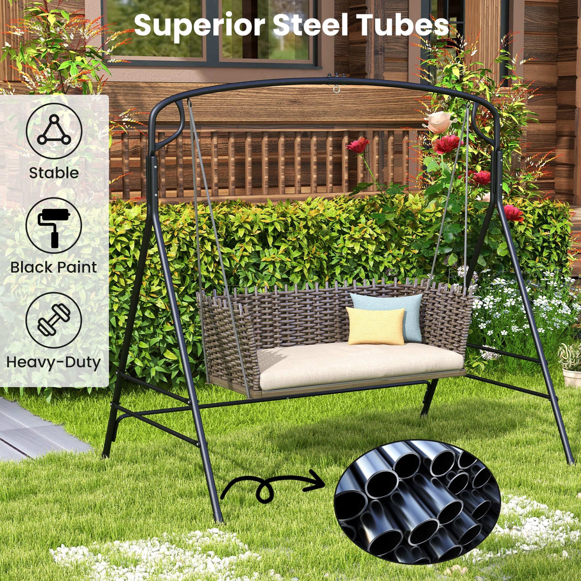 Metal porch swing frame online