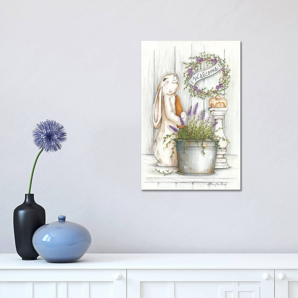 iCanvas "Welcome Bunny" by Mary Anne June Canvas Print