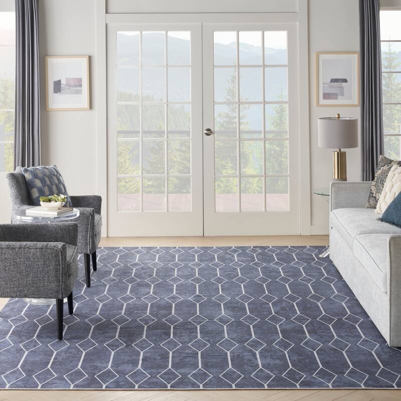 New Concept Washables Indoor only Geometric Machine Washable Area Rug