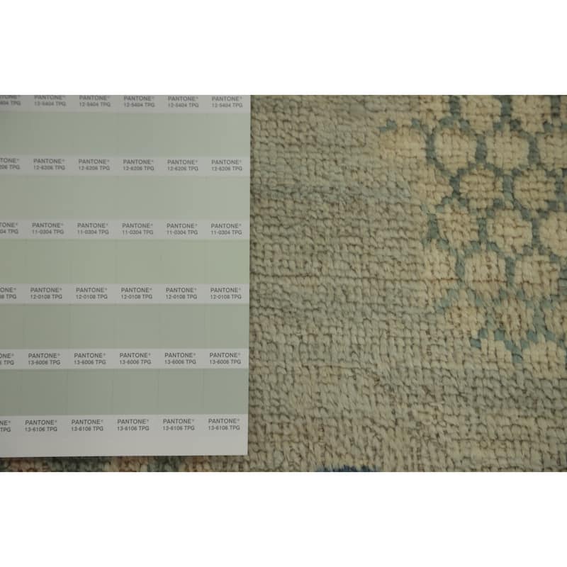 Hand Knotted Traditional Wool Green Geometric Area Rug - 9' 10'' X 8' 4''