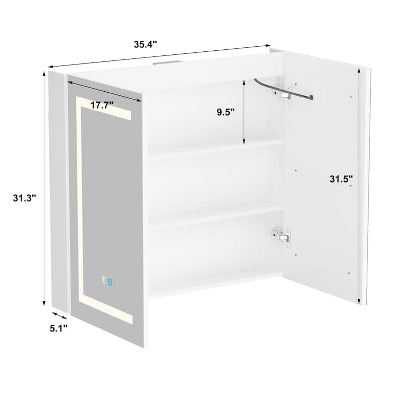 Led Mirror Cabinet Bathroom Wall Mounted Medicine Cabinet Storage